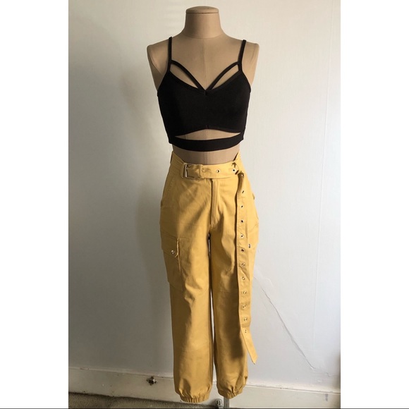 mustard cargo pants